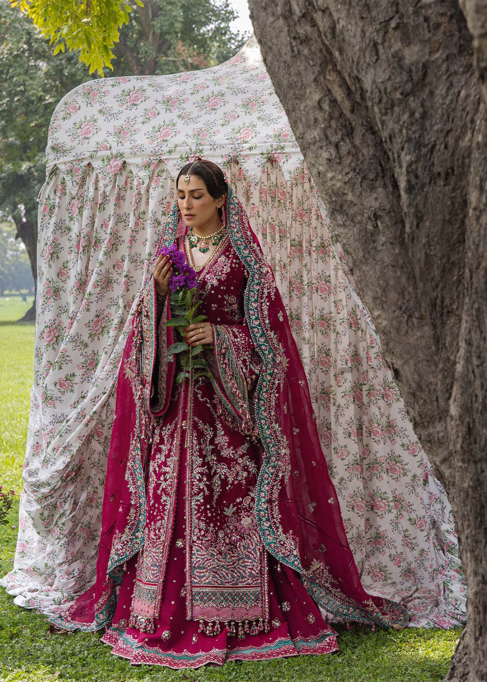 The Doll House by Hussain Rehar Unstitched Embroidered Korean Silk 3 Piece Suit HR26UDH Sher Bano D-872 - Wedding Collection