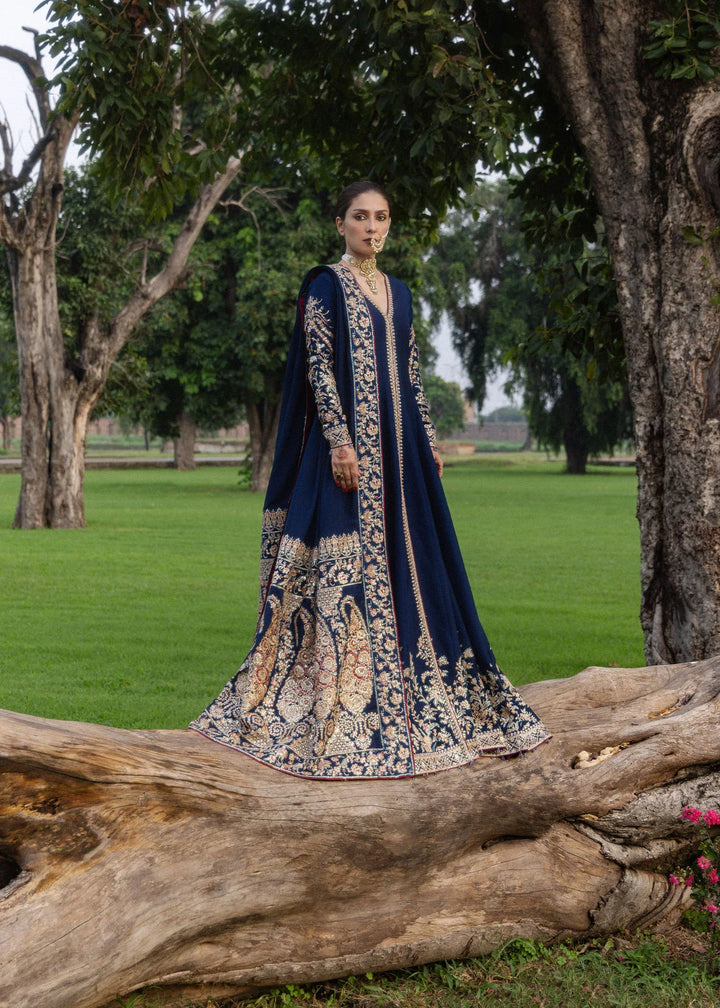 The Doll House by Hussain Rehar Unstitched Embroidered Korean Silk 3 Piece Suit HR26UDH Neelum D-881 - Wedding Collection