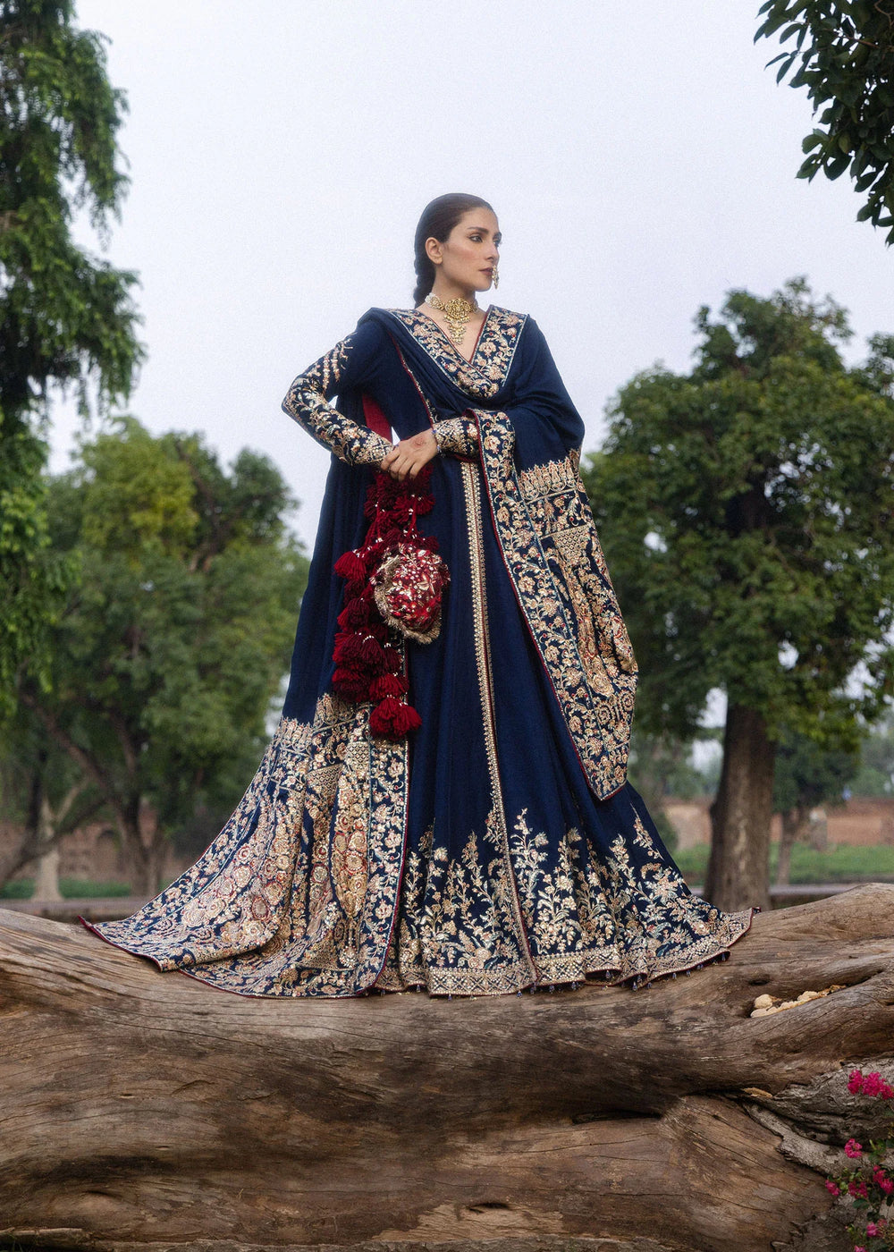 The Doll House by Hussain Rehar Unstitched Embroidered Korean Silk 3 Piece Suit HR26UDH Neelum D-881 - Wedding Collection