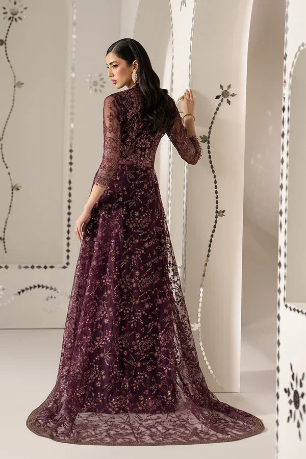 Shehnai by Lavish Premium Unstitched Embroidered Organza 3 Piece Suit LVP26USO SH-08 RAQS-E-GUL - Wedding Collection