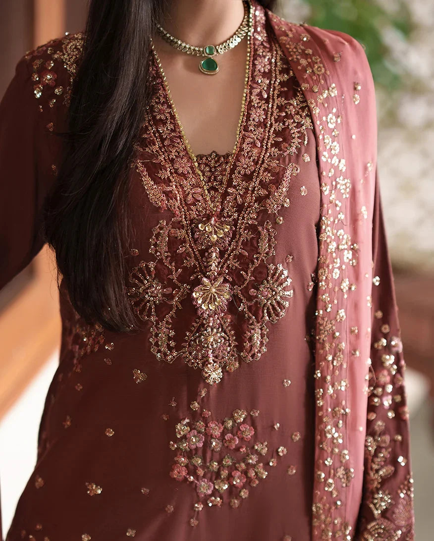 Mahenoor by Roheenaz Unstitched Embroidered Raw Silk 3 Piece Suit RN26UMR Zarnish RUNES260101 - Festive Collection