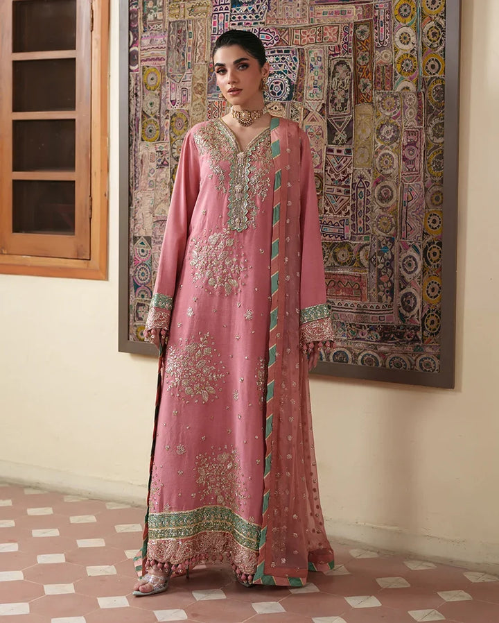 Mahenoor by Roheenaz Unstitched Embroidered Raw Silk 3 Piece Suit RN26UMR Pari Rukh RUNES260102 - Festive Collection
