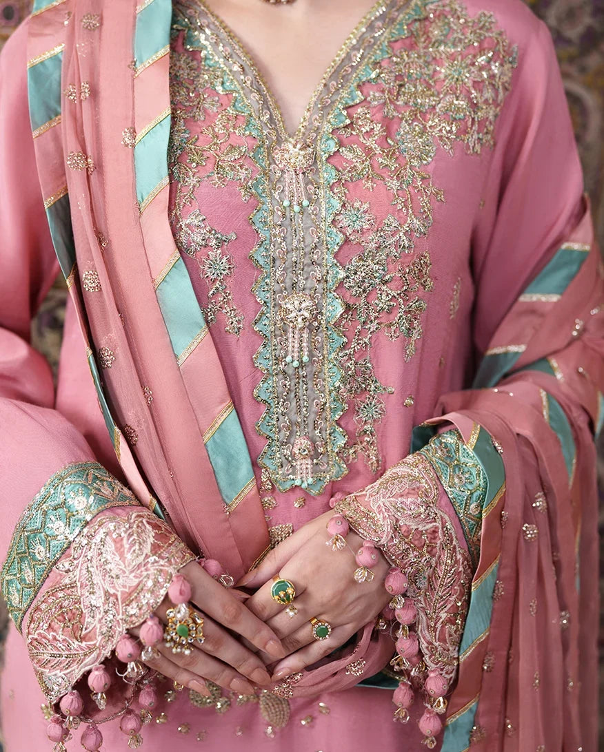 Mahenoor by Roheenaz Unstitched Embroidered Raw Silk 3 Piece Suit RN26UMR Pari Rukh RUNES260102 - Festive Collection
