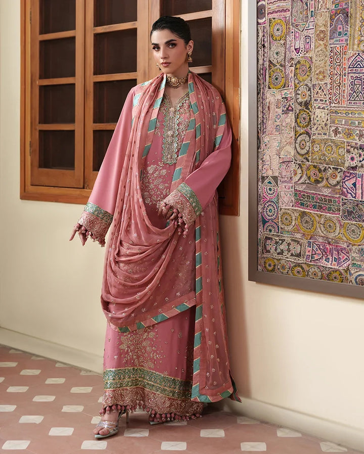 Mahenoor by Roheenaz Unstitched Embroidered Raw Silk 3 Piece Suit RN26UMR Pari Rukh RUNES260102 - Festive Collection