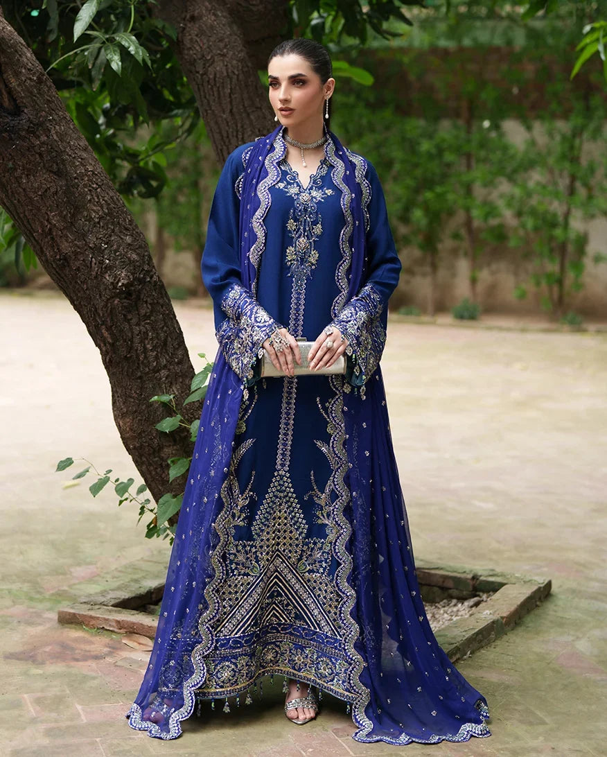 Mahenoor by Roheenaz Unstitched Embroidered Raw Silk 3 Piece Suit RN26UMR Husn Ara RUNES260103 - Festive Collection