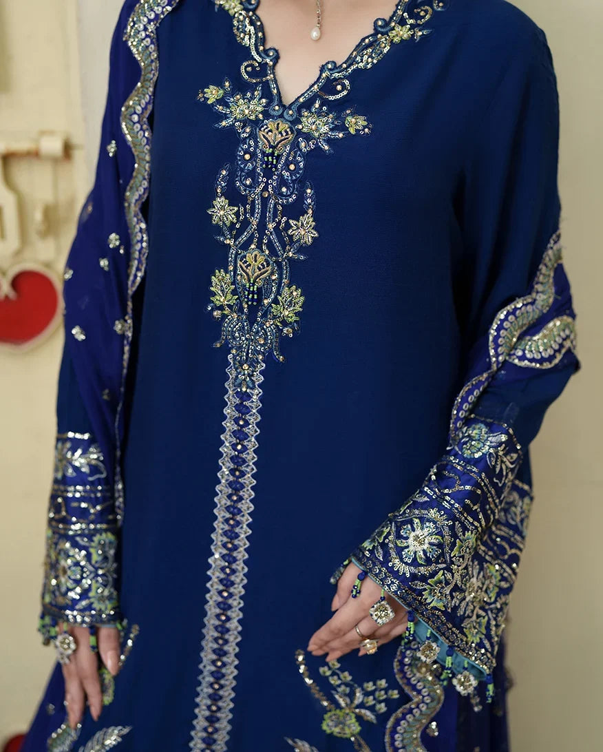 Mahenoor by Roheenaz Unstitched Embroidered Raw Silk 3 Piece Suit RN26UMR Husn Ara RUNES260103 - Festive Collection
