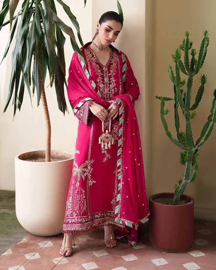 Mahenoor by Roheenaz Unstitched Embroidered Raw Silk 3 Piece Suit RN26UMR Mahveen RUNES260104 - Festive Collection