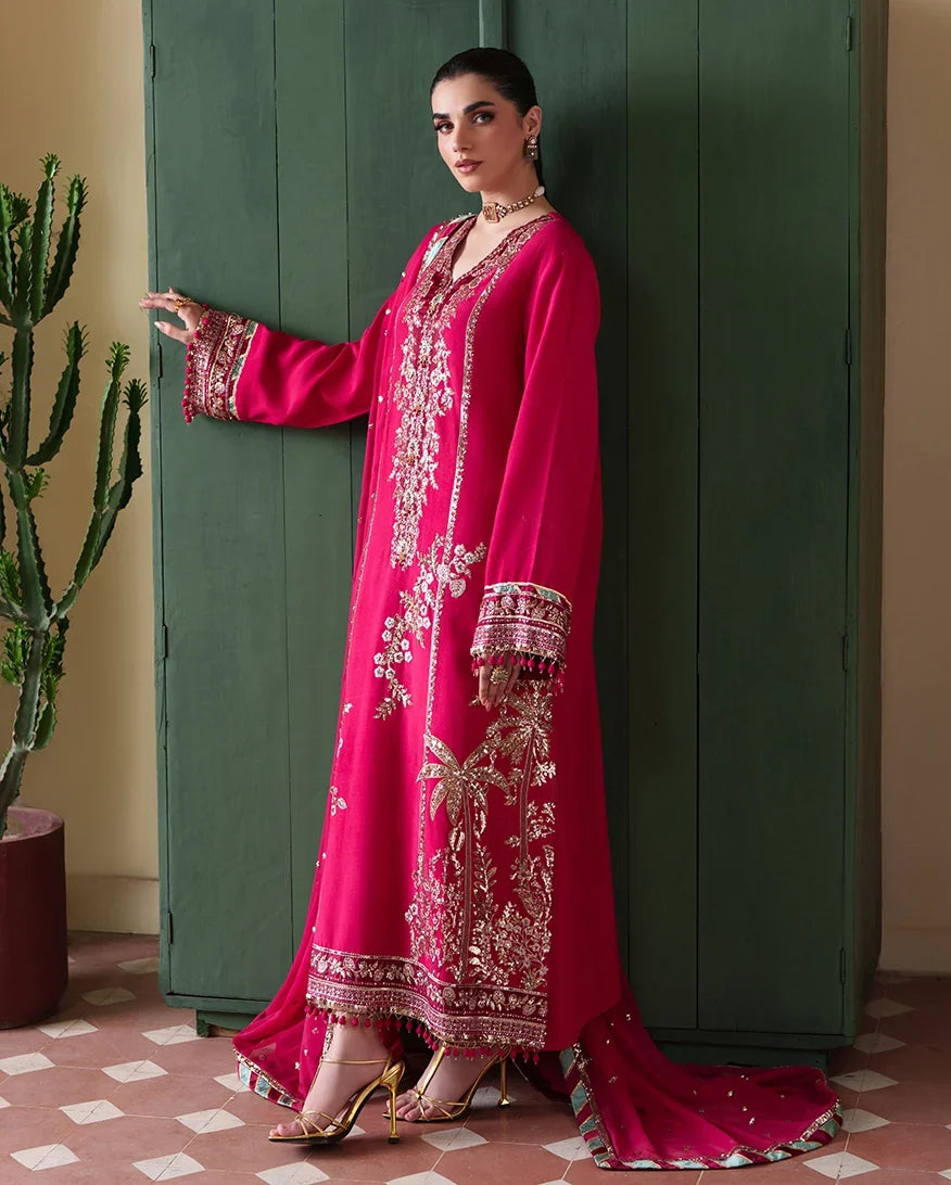 Mahenoor by Roheenaz Unstitched Embroidered Raw Silk 3 Piece Suit RN26UMR Mahveen RUNES260104 - Festive Collection
