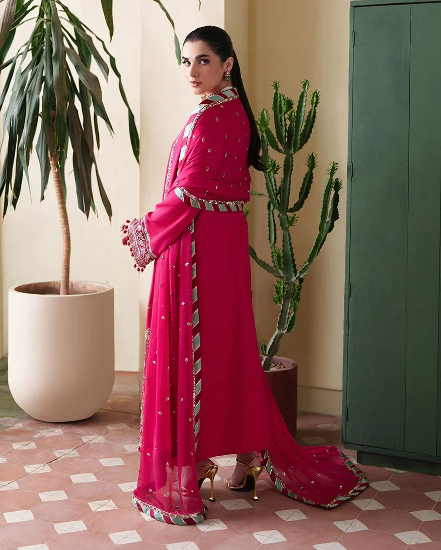 Mahenoor by Roheenaz Unstitched Embroidered Raw Silk 3 Piece Suit RN26UMR Mahveen RUNES260104 - Festive Collection