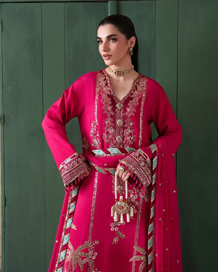 Mahenoor by Roheenaz Unstitched Embroidered Raw Silk 3 Piece Suit RN26UMR Mahveen RUNES260104 - Festive Collection