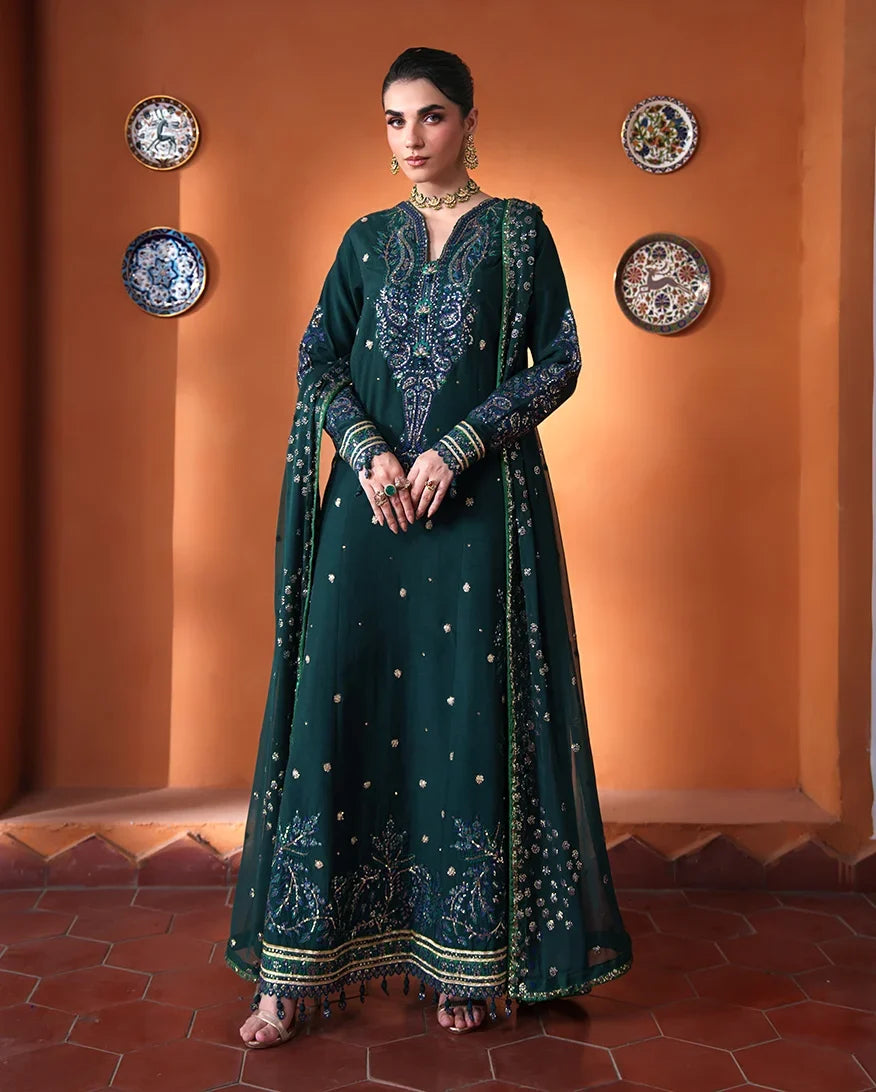 Mahenoor by Roheenaz Unstitched Embroidered Raw Silk 3 Piece Suit RN26UMR Nayyara RUNES260105 - Festive Collection