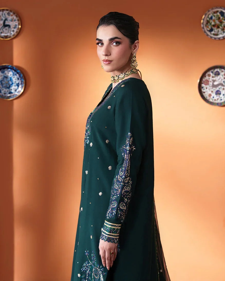 Mahenoor by Roheenaz Unstitched Embroidered Raw Silk 3 Piece Suit RN26UMR Nayyara RUNES260105 - Festive Collection