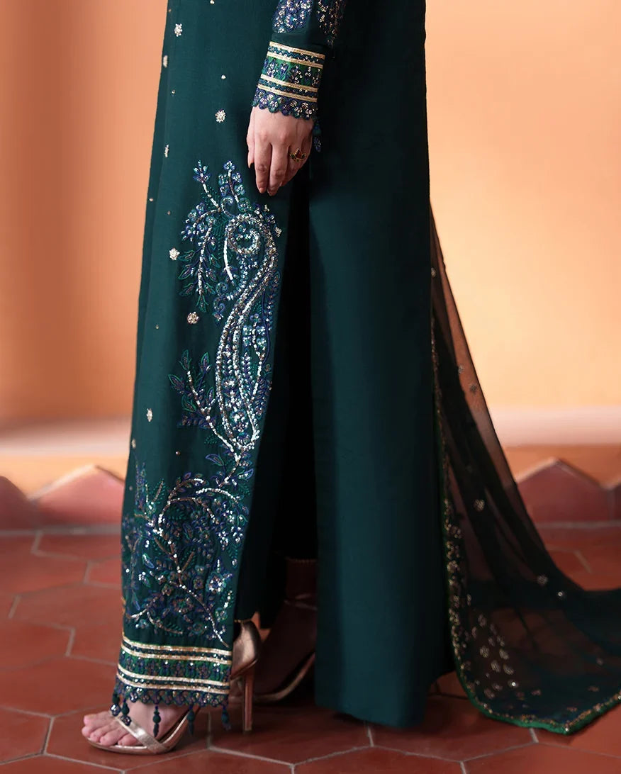 Mahenoor by Roheenaz Unstitched Embroidered Raw Silk 3 Piece Suit RN26UMR Nayyara RUNES260105 - Festive Collection