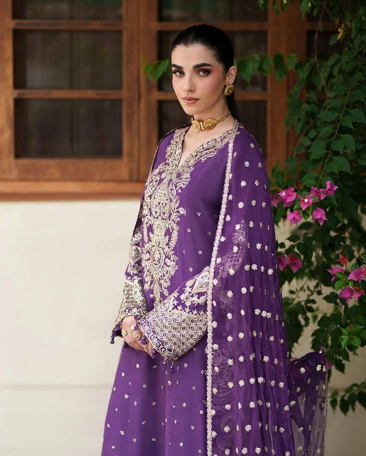 Mahenoor by Roheenaz Unstitched Embroidered Raw Silk 3 Piece Suit RN26UMR Rukhsar RUNES260106 - Festive Collection