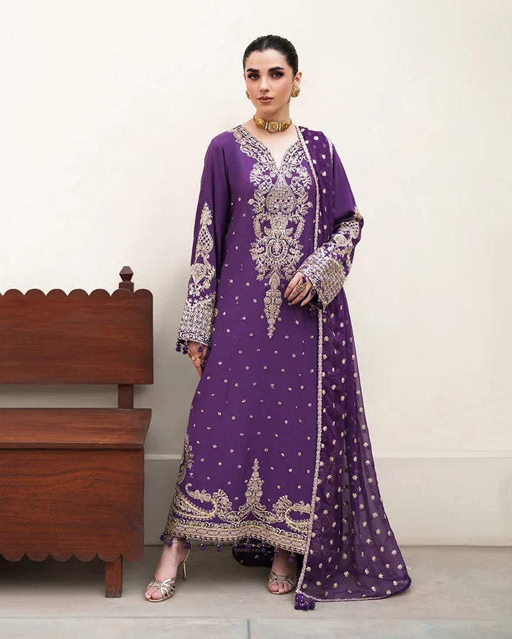 Mahenoor by Roheenaz Unstitched Embroidered Raw Silk 3 Piece Suit RN26UMR Rukhsar RUNES260106 - Festive Collection