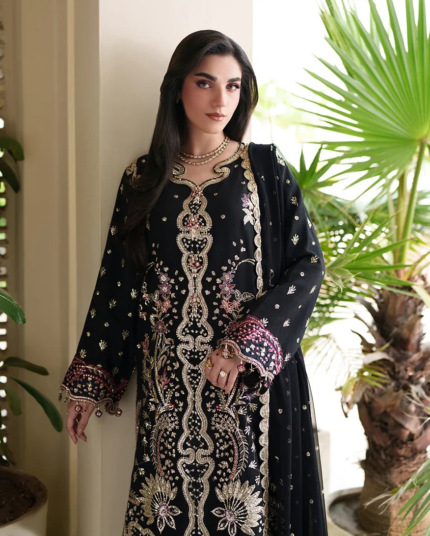 Mahenoor by Roheenaz Unstitched Embroidered Raw Silk 3 Piece Suit RN26UMR Chandni RUNES260107 - Festive Collection