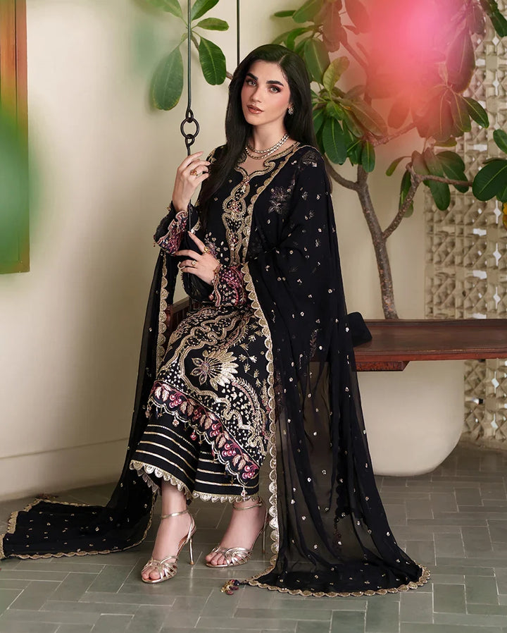 Mahenoor by Roheenaz Unstitched Embroidered Raw Silk 3 Piece Suit RN26UMR Chandni RUNES260107 - Festive Collection