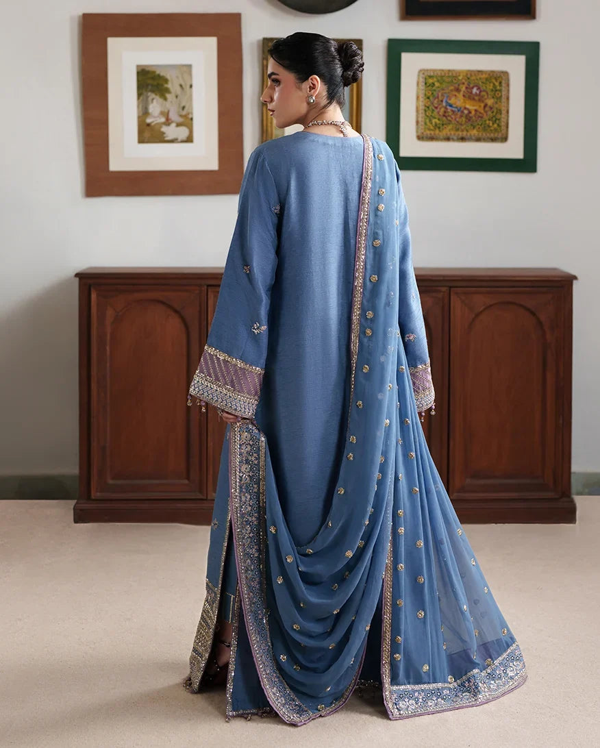 Mahenoor by Roheenaz Unstitched Embroidered Raw Silk 3 Piece Suit RN26UMR Sitara Bano RUNES260108 - Festive Collection