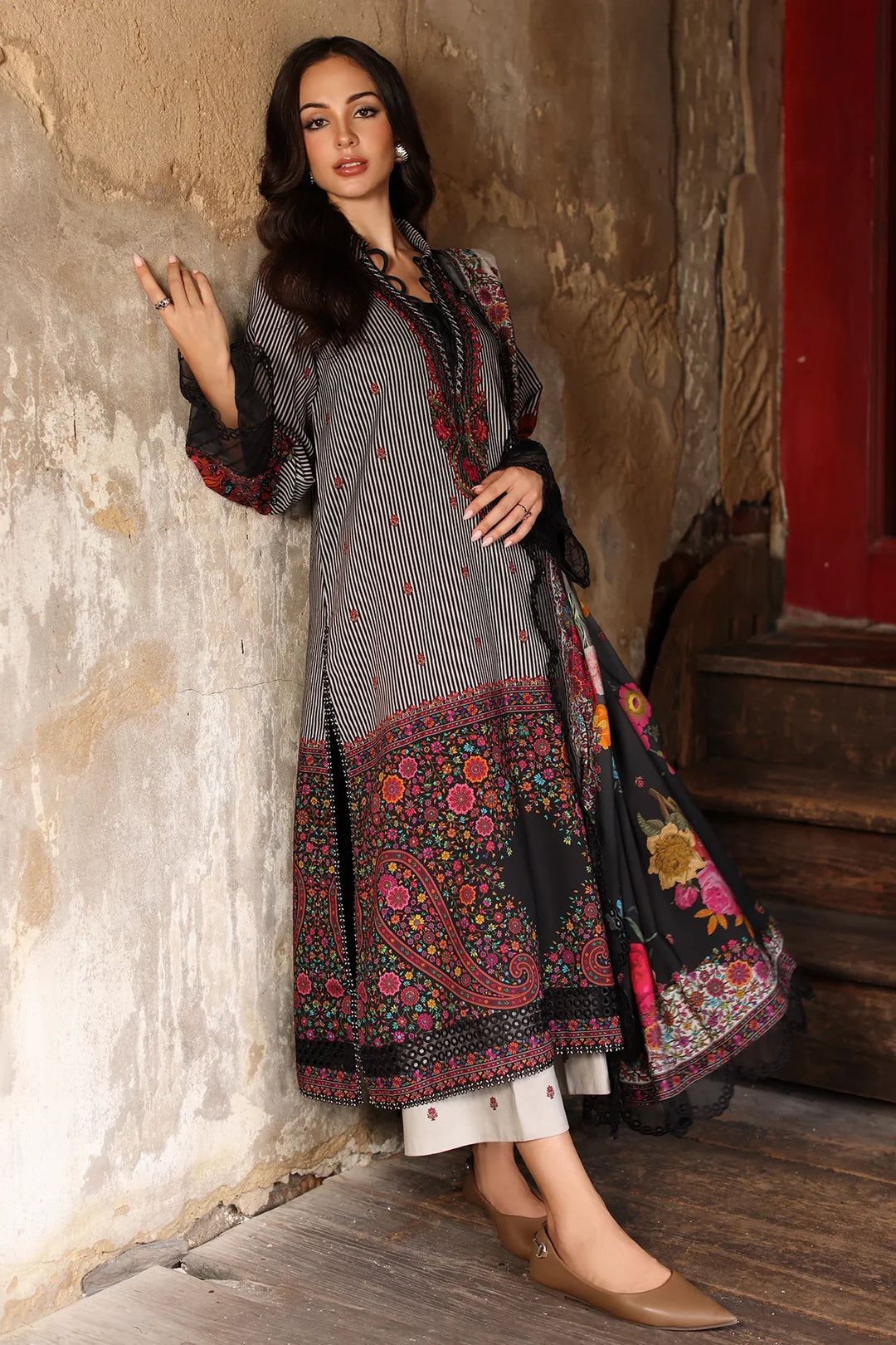 Aniiq by Charizma Unstitched Embroidered Linen 3 Piece Suit CHR26UAL ANW7-12 - Casual Collection