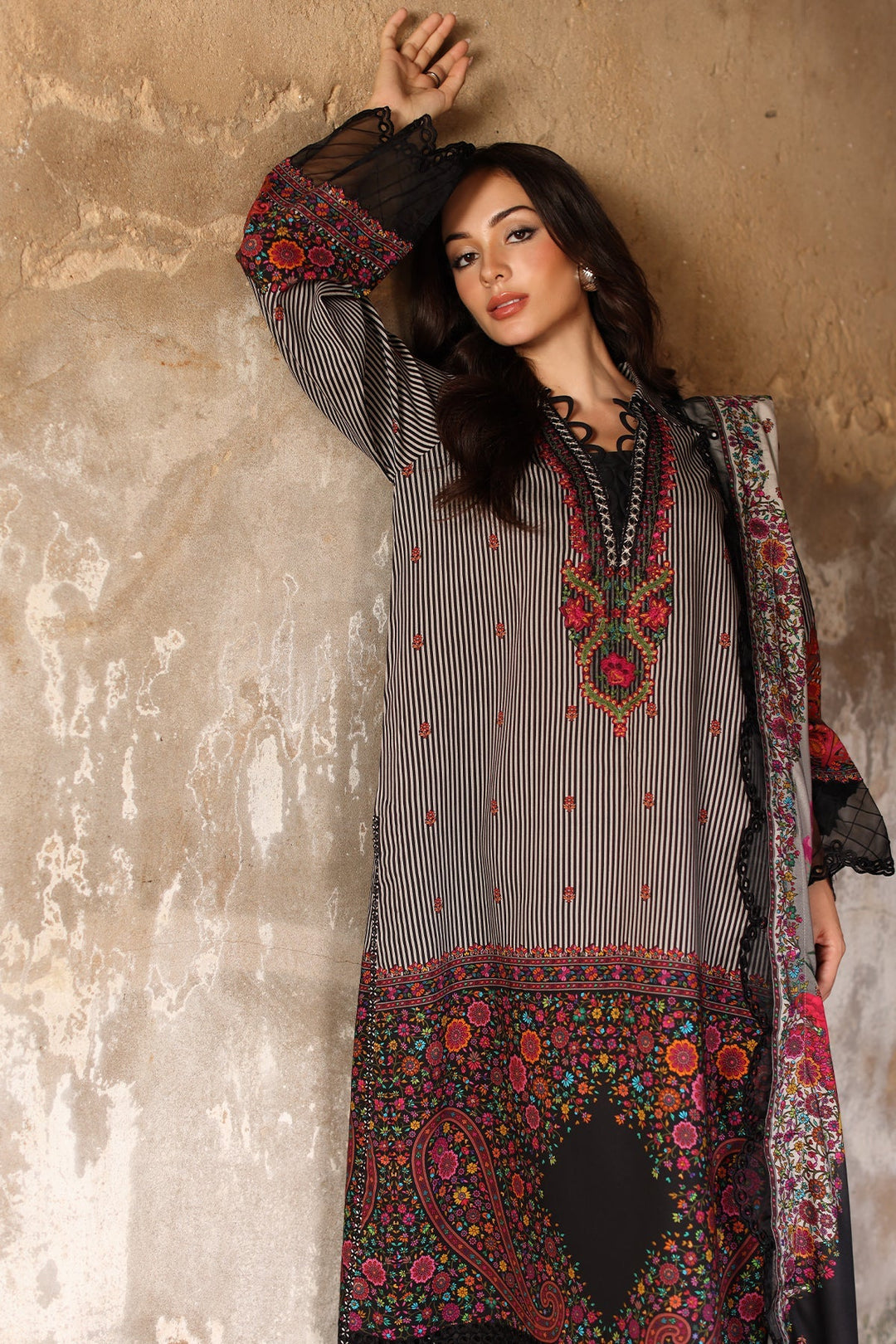 Aniiq by Charizma Unstitched Embroidered Linen 3 Piece Suit CHR26UAL ANW7-12 - Casual Collection