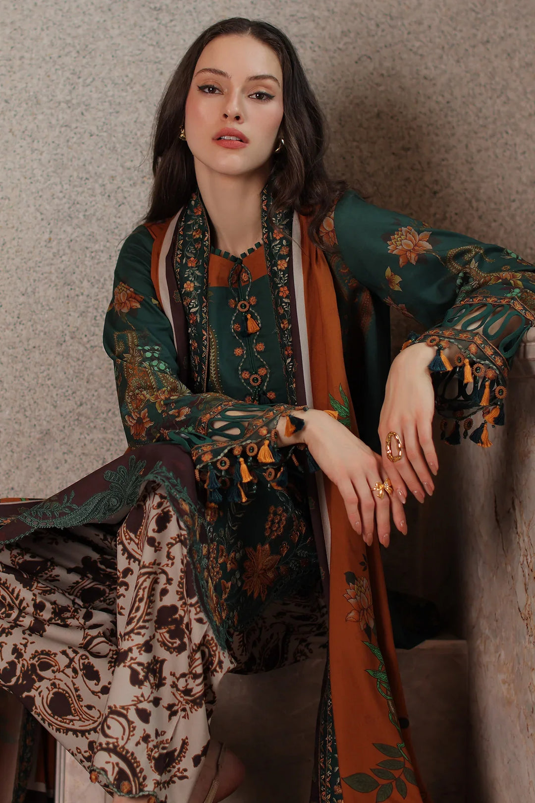Aniiq by Charizma Unstitched Embroidered Linen 3 Piece Suit CHR26UAL ANW7-16 - Casual Collection
