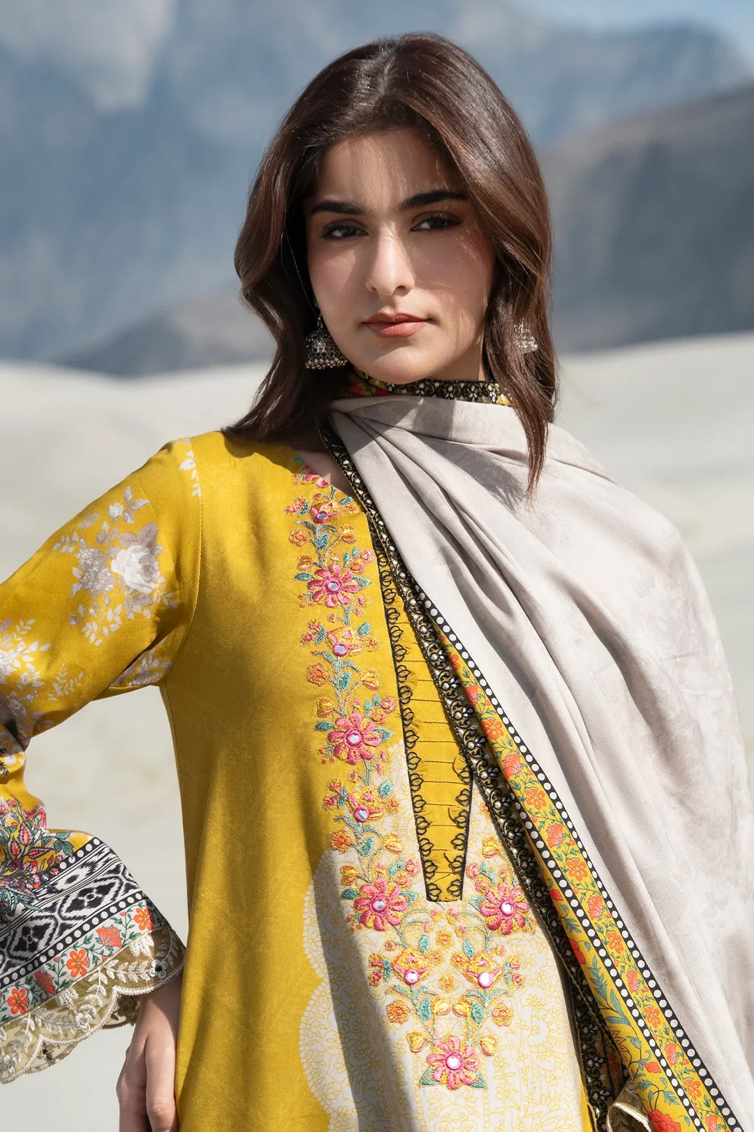 Aniiq by Charizma Unstitched Embroidered Linen 3 Piece Suit CHR26UAL ANW7-20 - Casual Collection