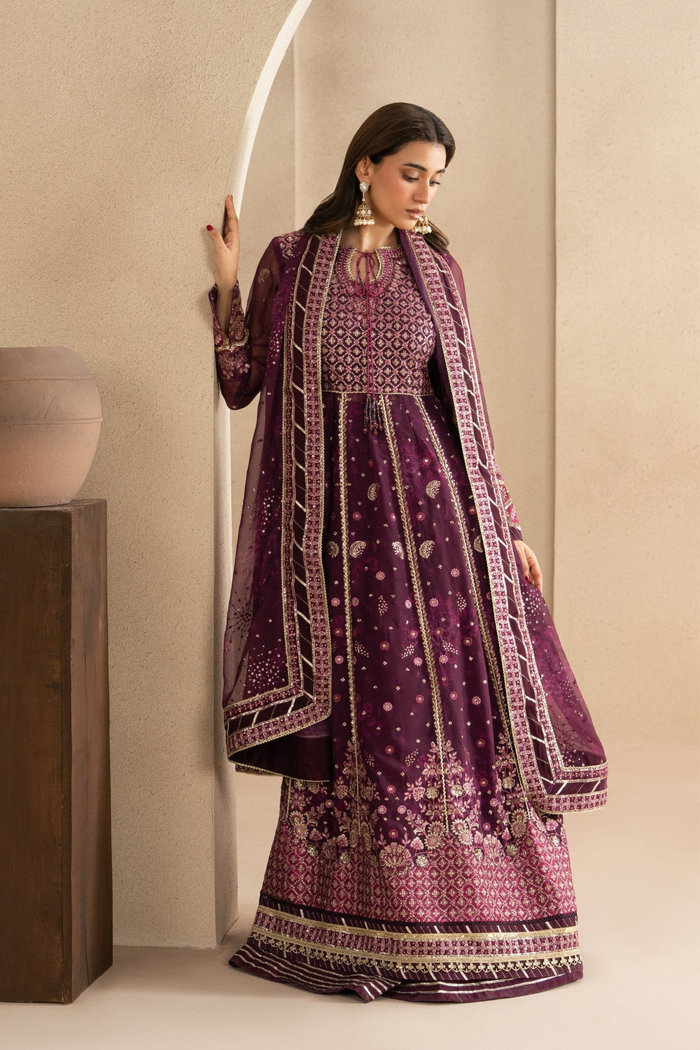 Xenia Formals Unstitched Embroidered Chiffon 3 Piece Suit XF-1162 Yawi - Festive Collection