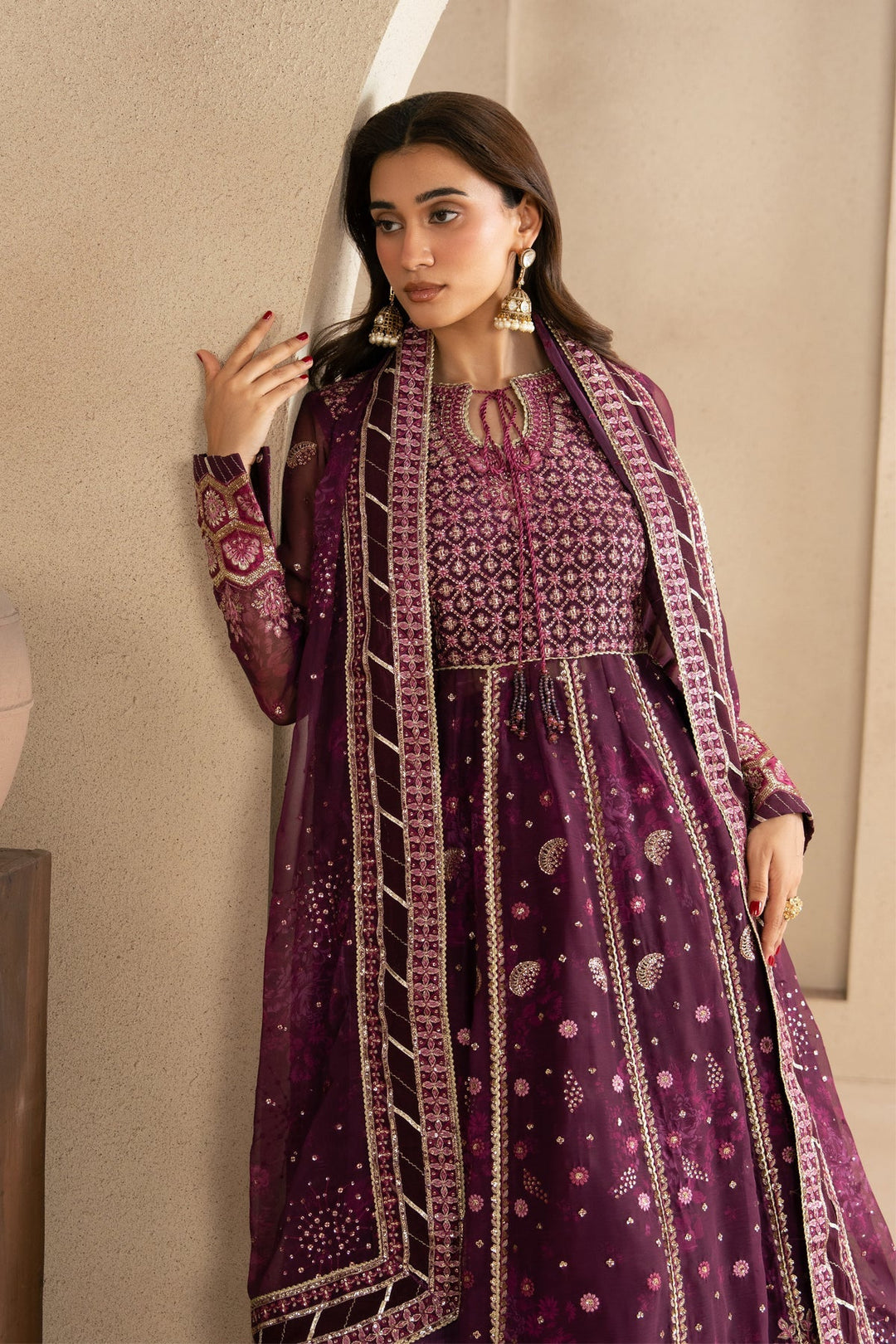 Xenia Formals Unstitched Embroidered Chiffon 3 Piece Suit XF-1162 Yawi - Festive Collection