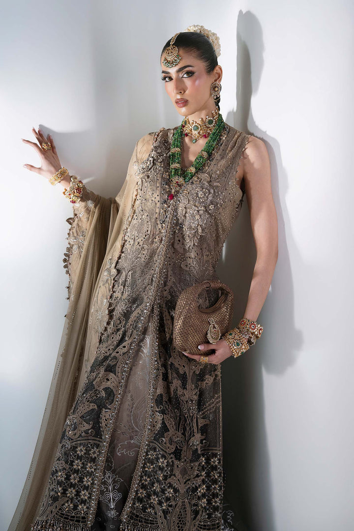Mbroidered by Maria B Unstitched Embroidered Chiffon 3 Piece Suit MB26UMW D2 - Wedding Collection