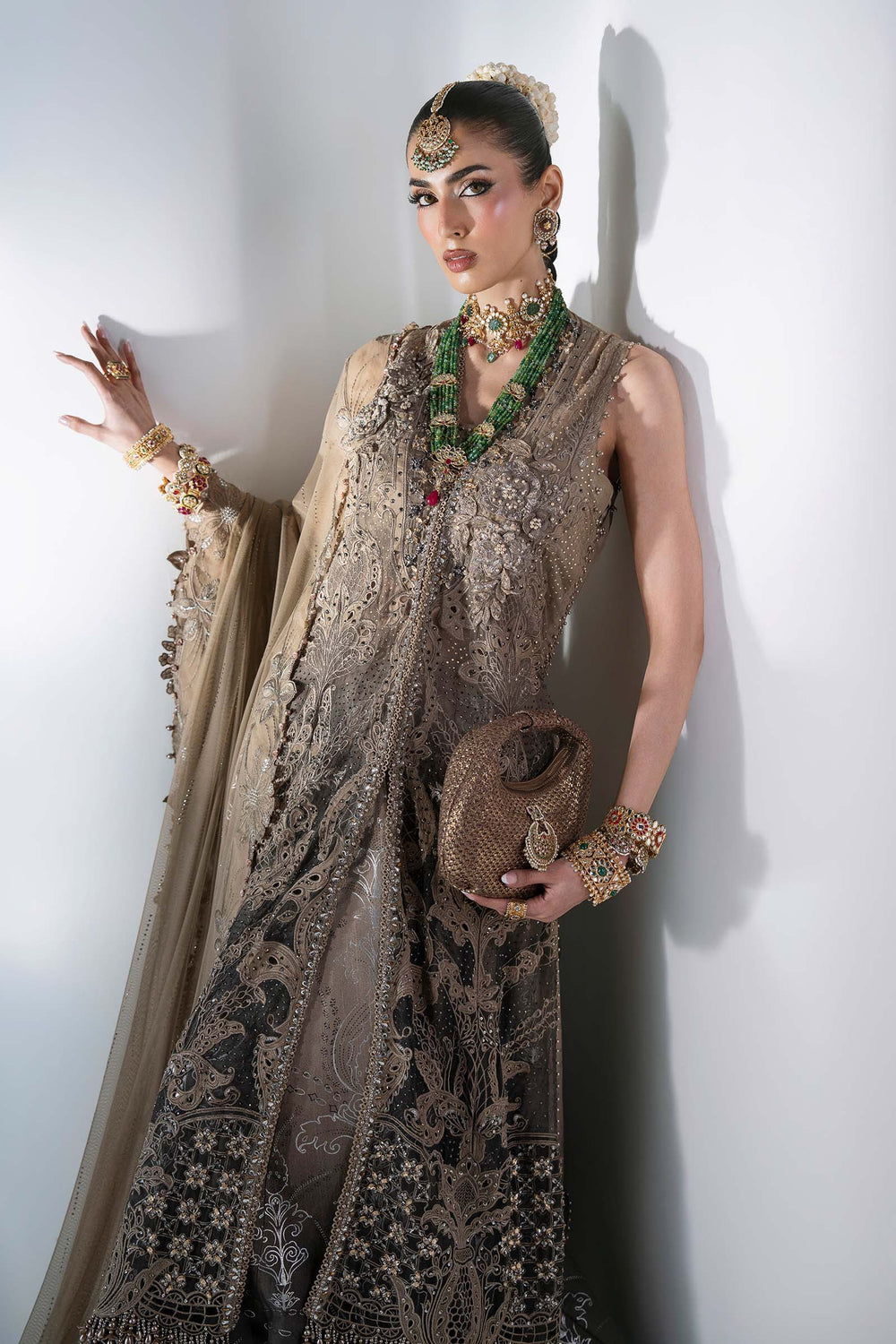 Mbroidered by Maria B Unstitched Embroidered Chiffon 3 Piece Suit MB26UMW D2 - Wedding Collection