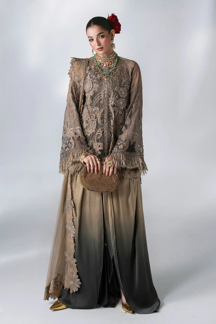 Mbroidered by Maria B Unstitched Embroidered Chiffon 3 Piece Suit MB26UMW D2 - Wedding Collection