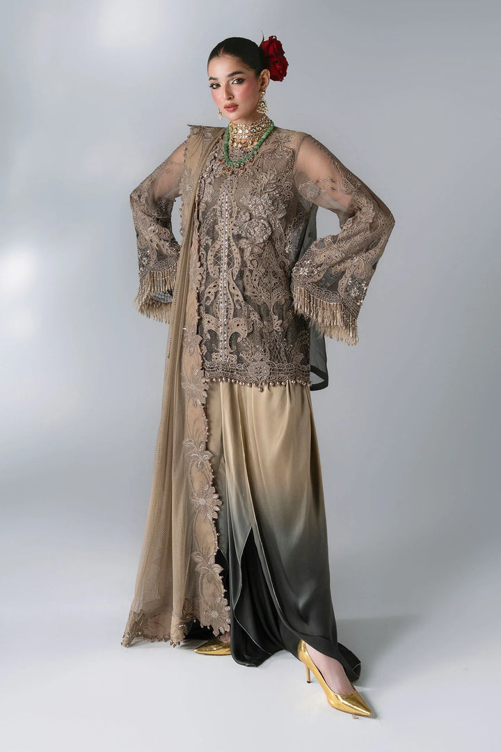 Mbroidered by Maria B Unstitched Embroidered Chiffon 3 Piece Suit MB26UMW D2 - Wedding Collection