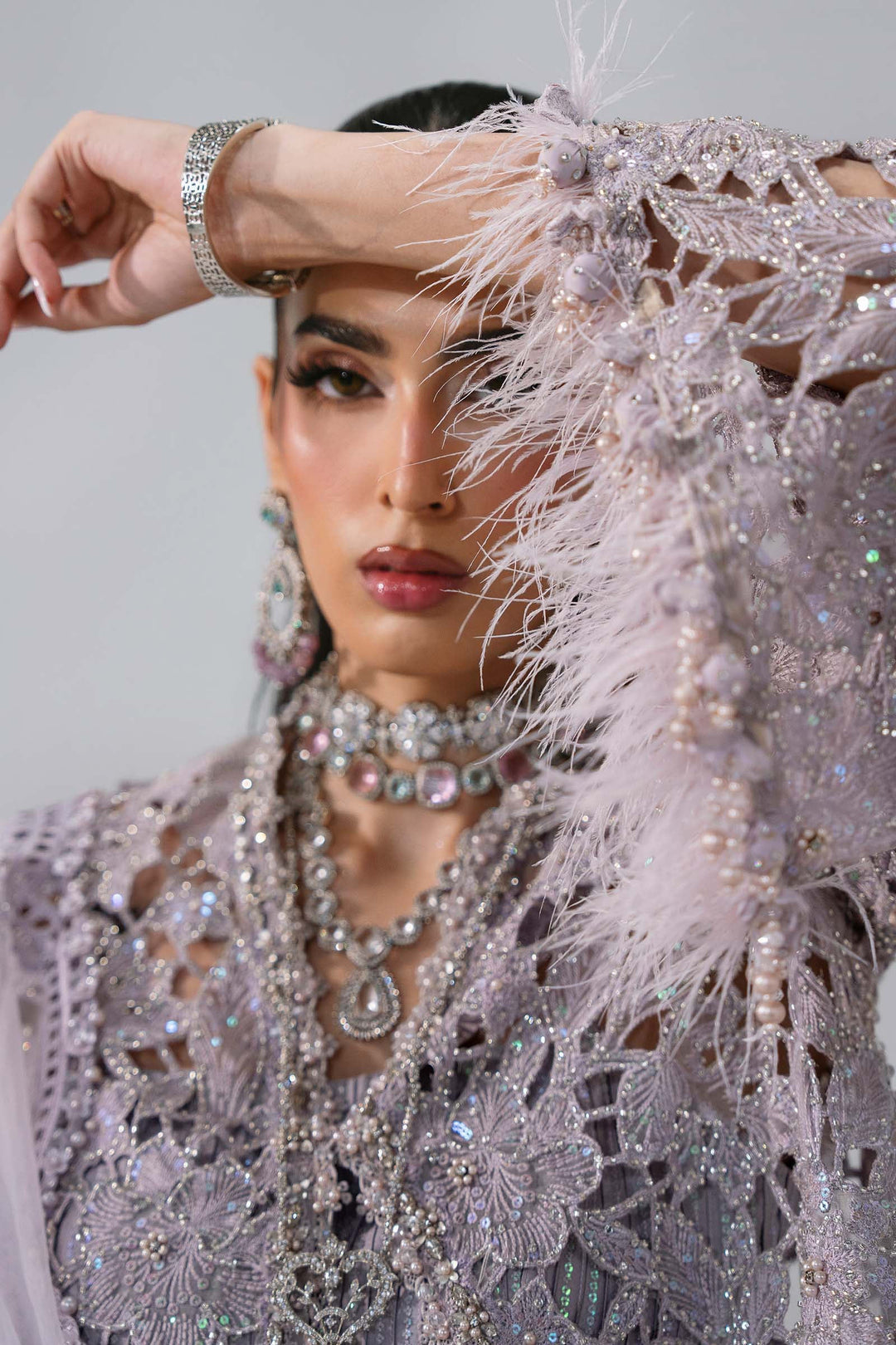 Mbroidered by Maria B Unstitched Embroidered Organza 3 Piece Suit MB26UMW D5 - Wedding Collection