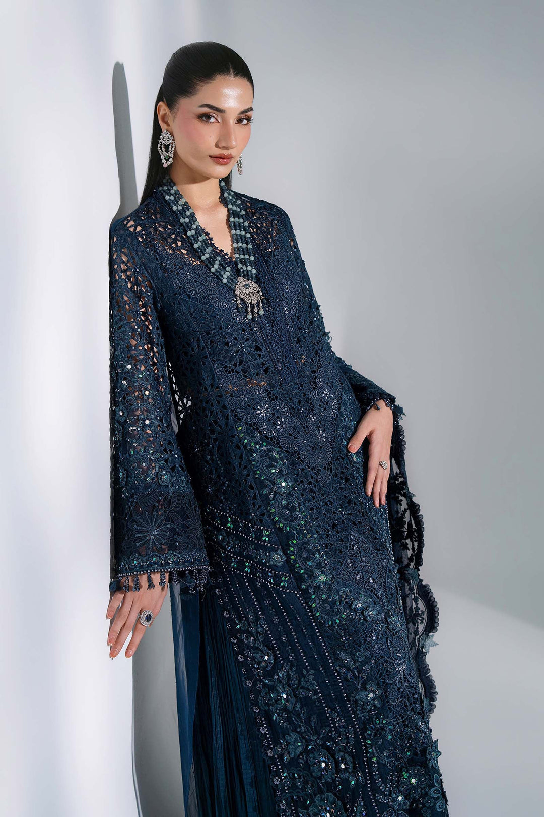 Mbroidered by Maria B Unstitched Embroidered Organza 3 Piece Suit MB26UMW D6 - Wedding Collection