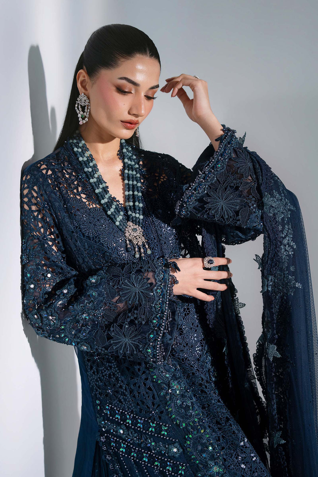 Mbroidered by Maria B Unstitched Embroidered Organza 3 Piece Suit MB26UMW D6 - Wedding Collection