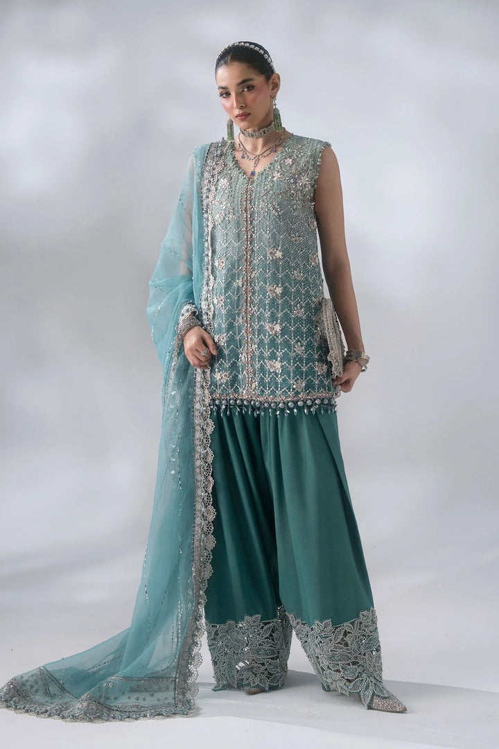 Mbroidered by Maria B Unstitched Embroidered Organza 3 Piece Suit MB26UMW D7 - Wedding Collection