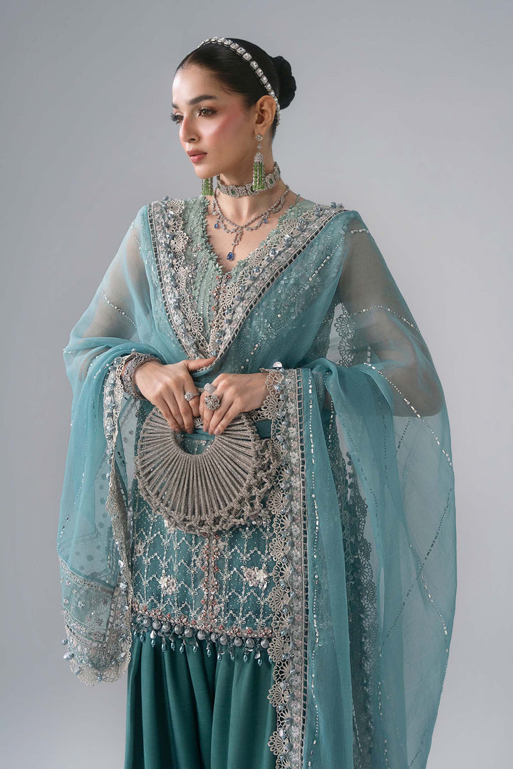 Mbroidered by Maria B Unstitched Embroidered Organza 3 Piece Suit MB26UMW D7 - Wedding Collection
