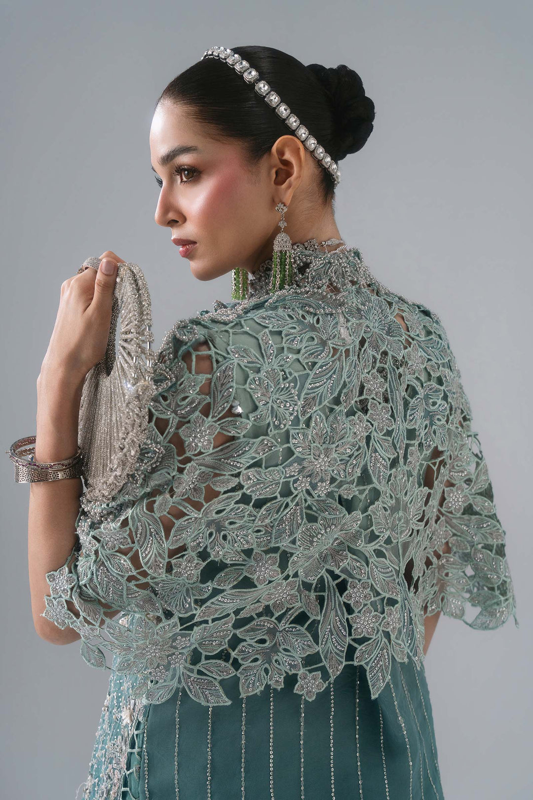 Mbroidered by Maria B Unstitched Embroidered Organza 3 Piece Suit MB26UMW D7 - Wedding Collection