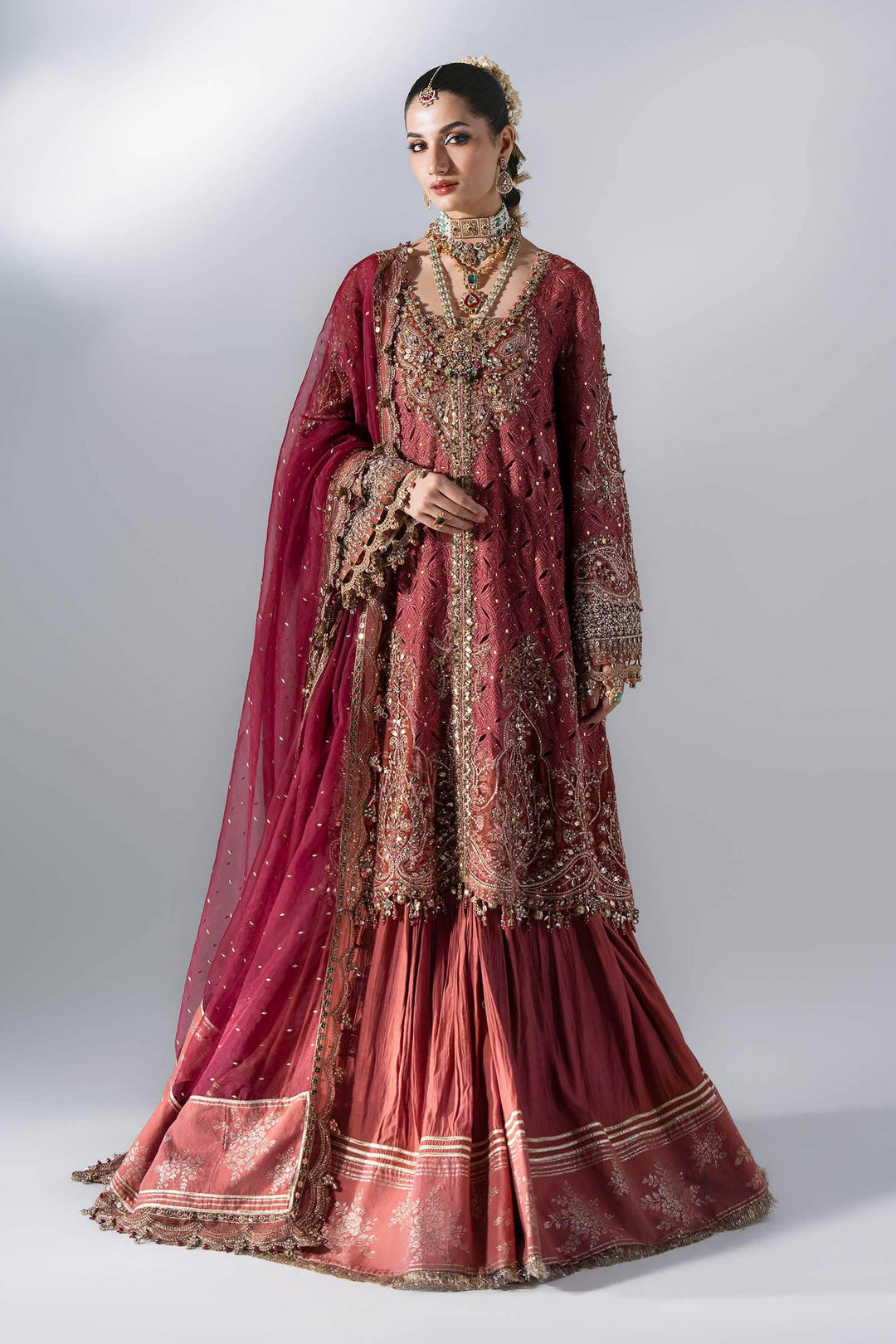Mbroidered by Maria B Unstitched Embroidered Organza 3 Piece Suit MB26UMW D8 - Wedding Collection