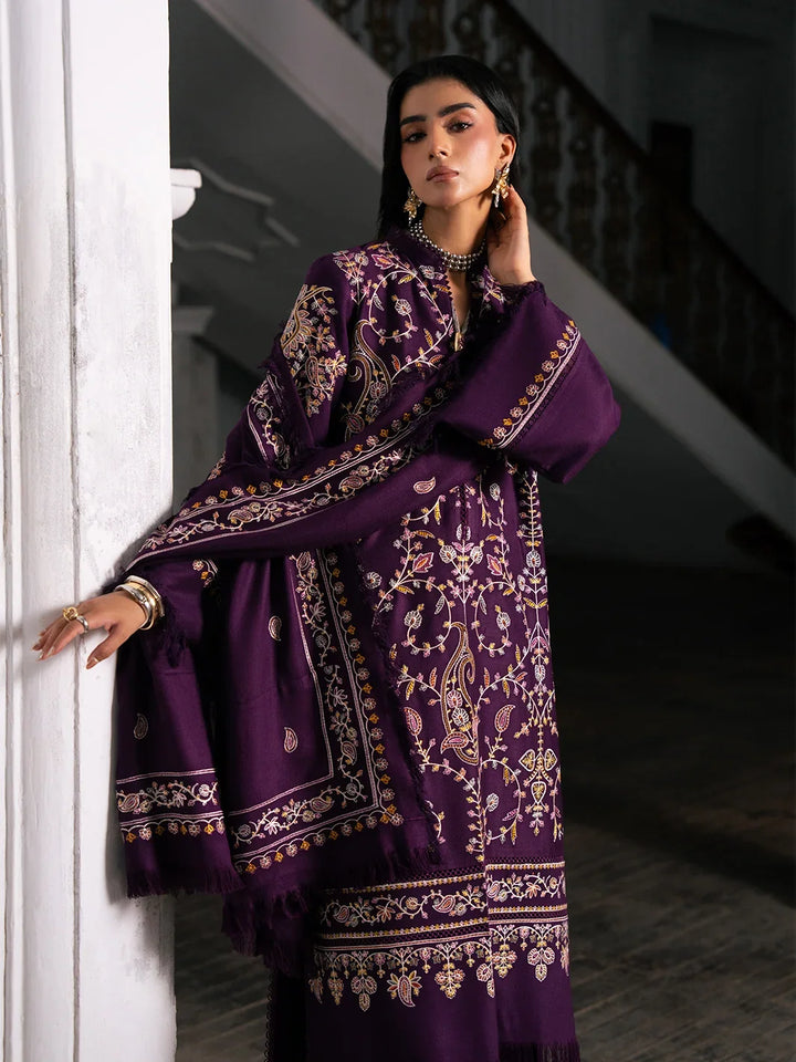 Dulzura by Bin Ilyas Unstitched Embroidered Leather Peach 3 Piece Suit BI26UPD 1022A - Leather Collection