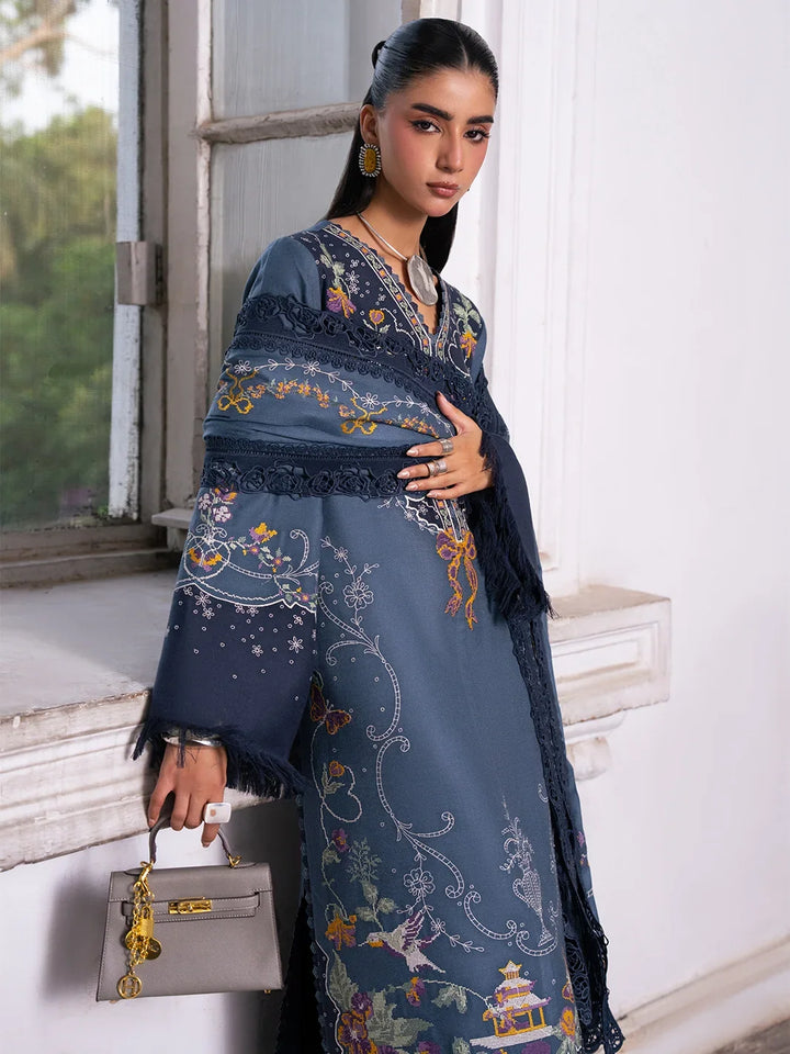 Dulzura by Bin Ilyas Unstitched Embroidered Leather Peach 3 Piece Suit BI26UPD 1023A - Leather Collection