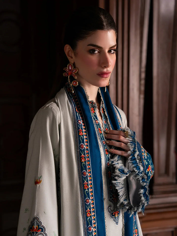 Dulzura by Bin Ilyas Unstitched Embroidered Leather Peach 3 Piece Suit BI26UPD 1024A - Leather Collection