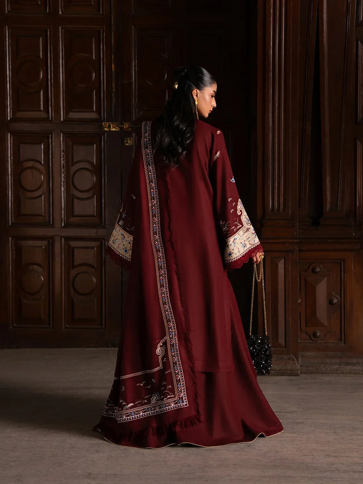 Dulzura by Bin Ilyas Unstitched Embroidered Leather Peach 3 Piece Suit BI26UPD 1024B - Leather Collection