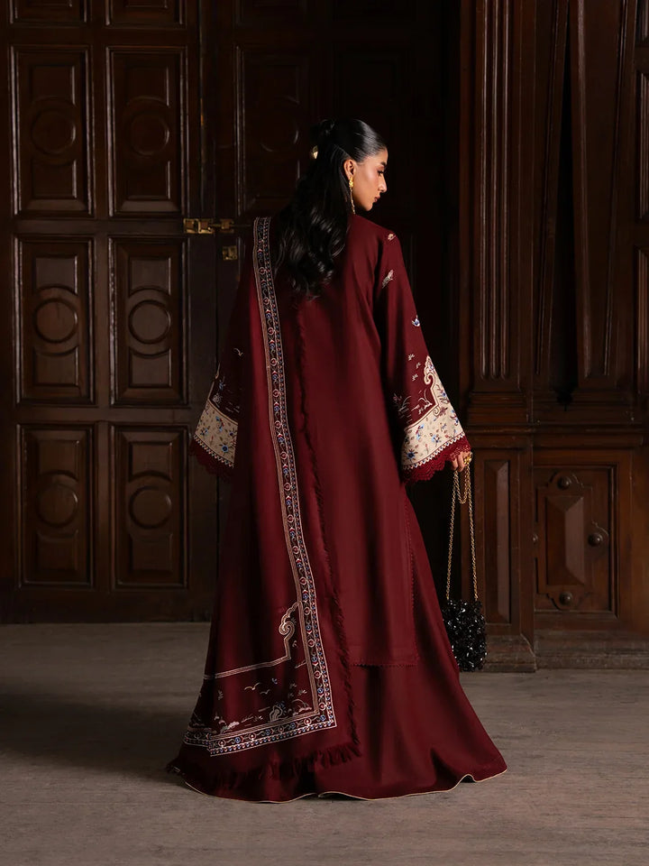 Dulzura by Bin Ilyas Unstitched Embroidered Leather Peach 3 Piece Suit BI26UPD 1024B - Leather Collection