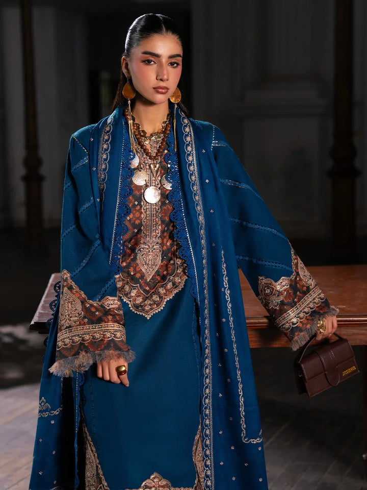 Dulzura by Bin Ilyas Unstitched Embroidered Leather Peach 3 Piece Suit BI26UPD 1027A - Leather Collection