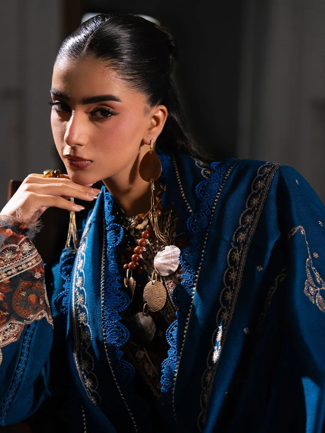 Dulzura by Bin Ilyas Unstitched Embroidered Leather Peach 3 Piece Suit BI26UPD 1027A - Leather Collection