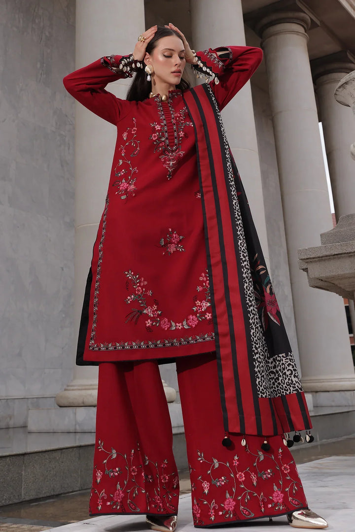 Poshima by Charizma Unstitched Embroidered Leather Peach 3 Piece Suit CHR26UPL PSW6-20 - Winter Collection