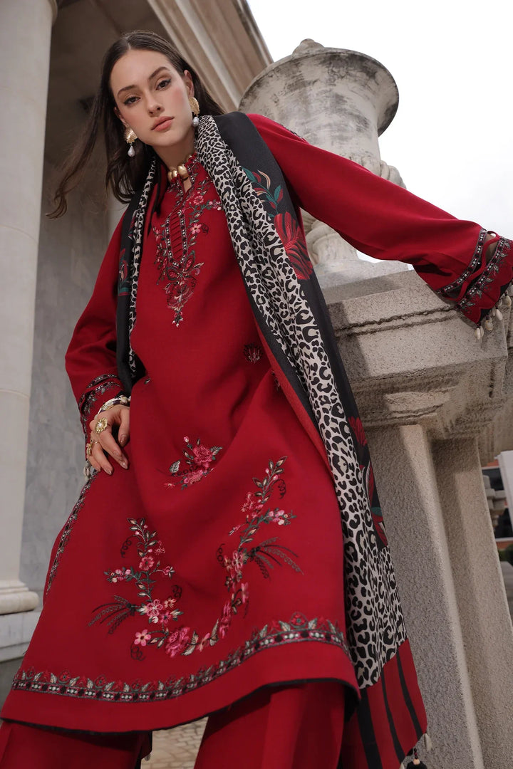 Poshima by Charizma Unstitched Embroidered Leather Peach 3 Piece Suit CHR26UPL PSW6-20 - Winter Collection