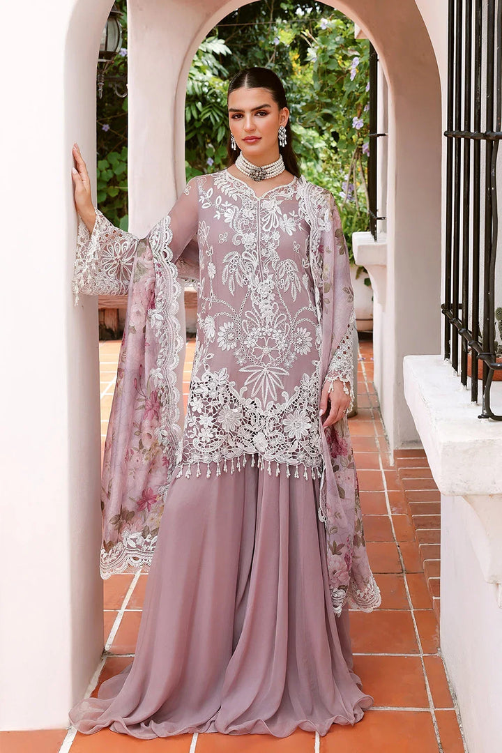 Lumiere by Saira Rizwan Unstitched Embroidered Bamber Chiffon 3 Piece Suit SR26ULF Petal SRL26-02 - Festive Collection