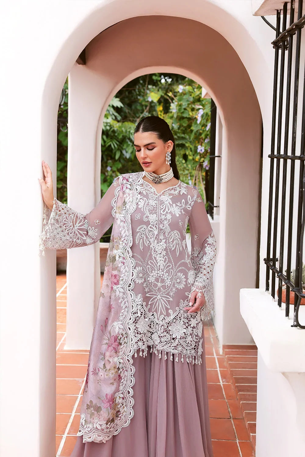 Lumiere by Saira Rizwan Unstitched Embroidered Bamber Chiffon 3 Piece Suit SR26ULF Petal SRL26-02 - Festive Collection